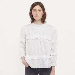 Ulla Johnson || Cotton Eyelet lined High neck Blanc Ivory 4